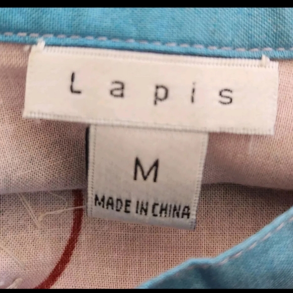 Lapis Circle Skirt Ducks Sky Cloudes Sequins Cotton Womens Size M Art To Wear - Picture 10 of 11